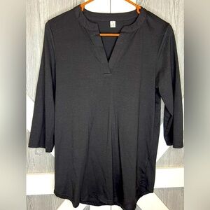 BAG032. Black Casual Knit 3/4 Sleeve Top Small